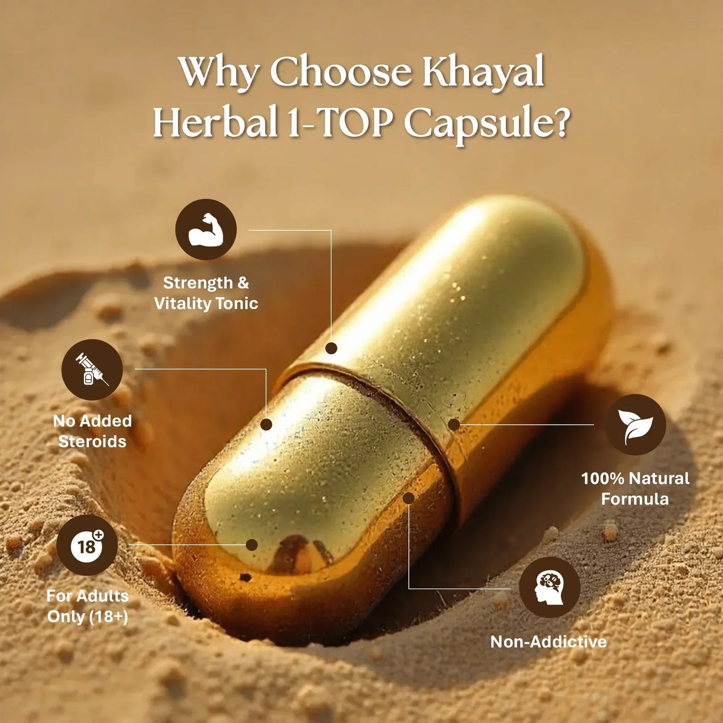 Khayal Herbal 1-Top Capsule | Non-Addictive Ayurvedic Formula ( Pack of 3 )