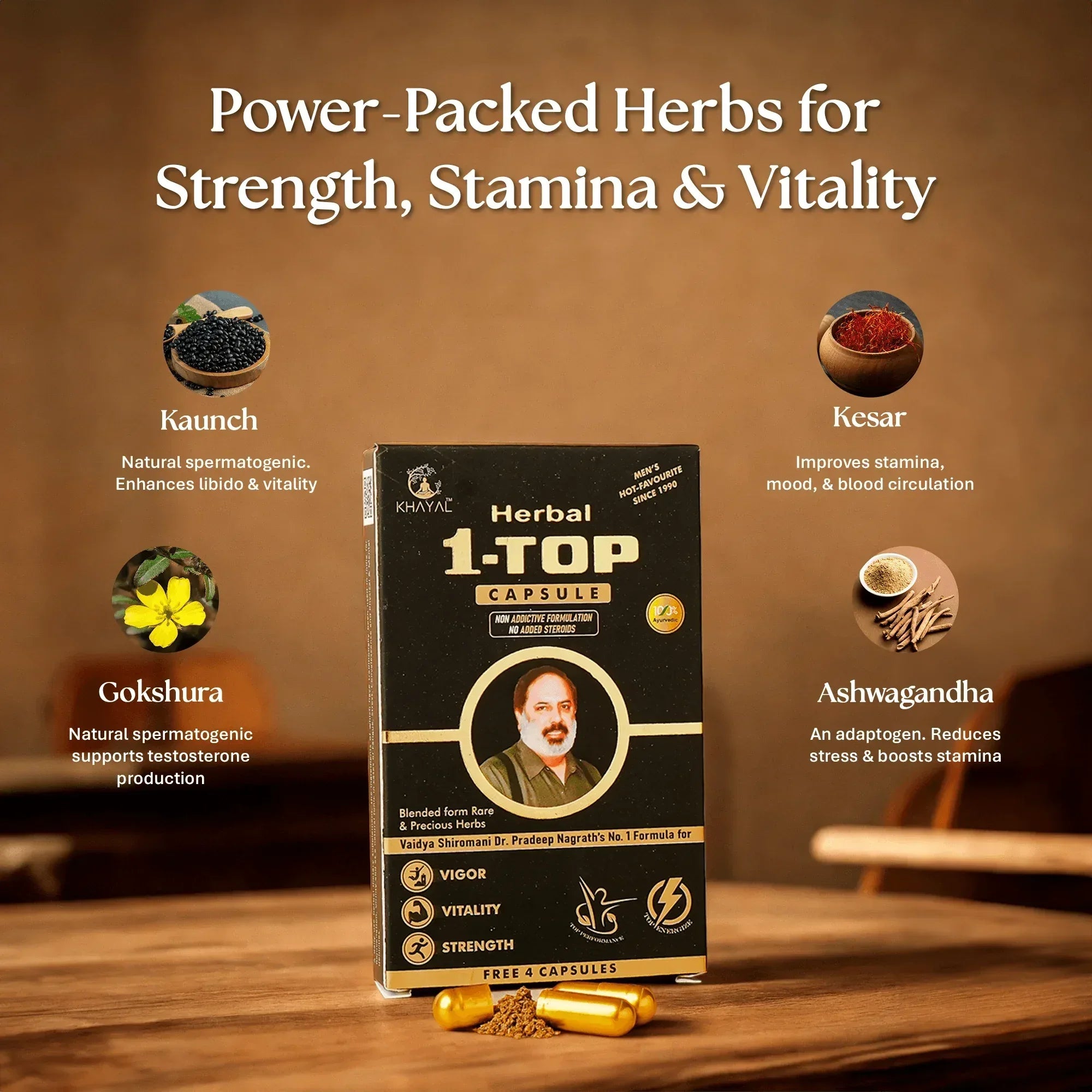 Khayal Herbal 1-Top Capsule | Non-Addictive Ayurvedic Formula - Khayal Health